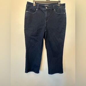 NYDJ Lift Tuck Blue Denim Crop Jeans Size 12